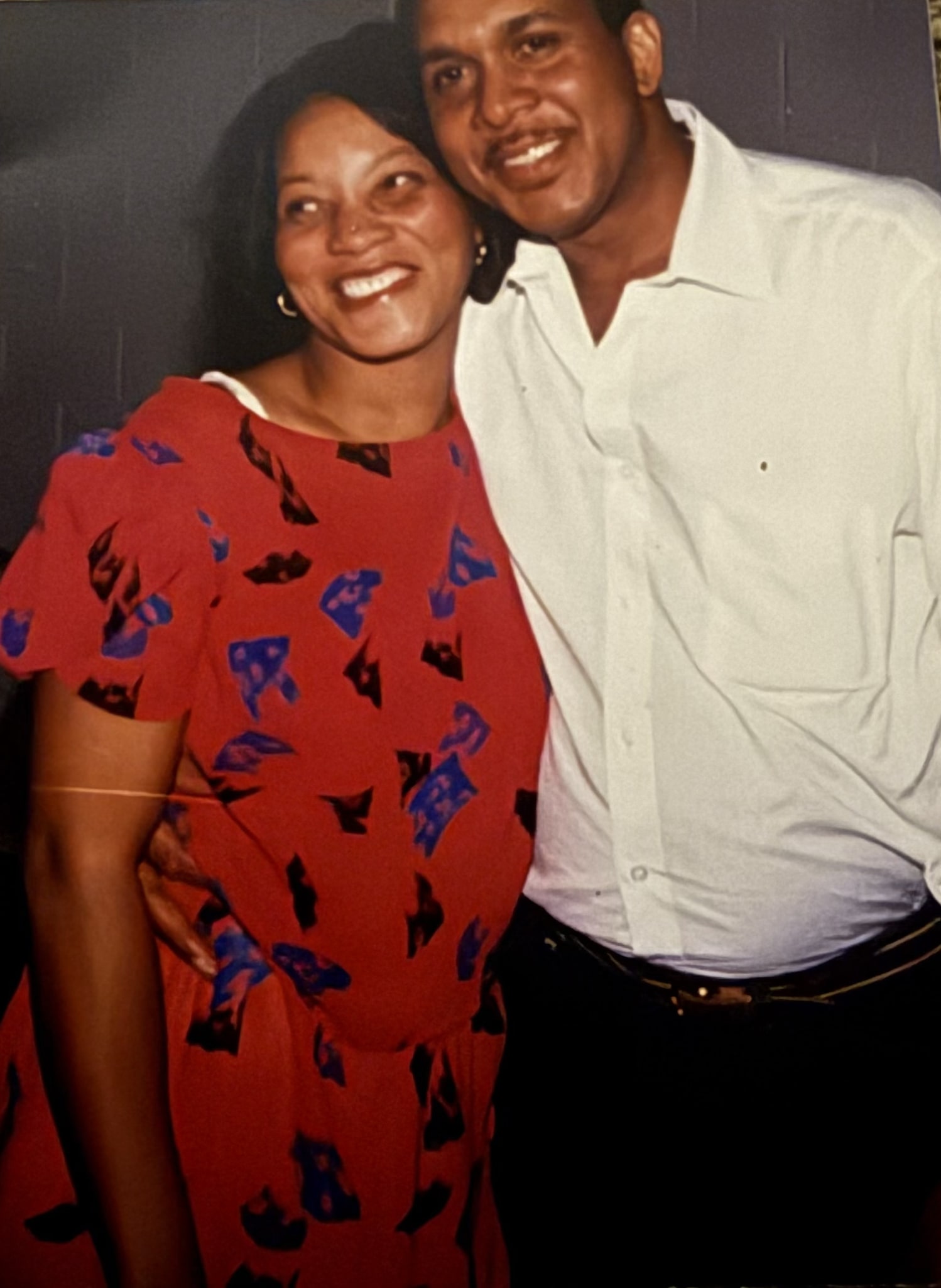 Mrs. Poe and a loved one smiling together